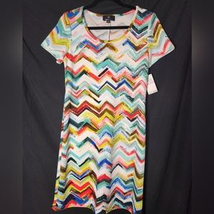 *NWT* Ronni Nicole Chevron Midi Dress (Size Small)